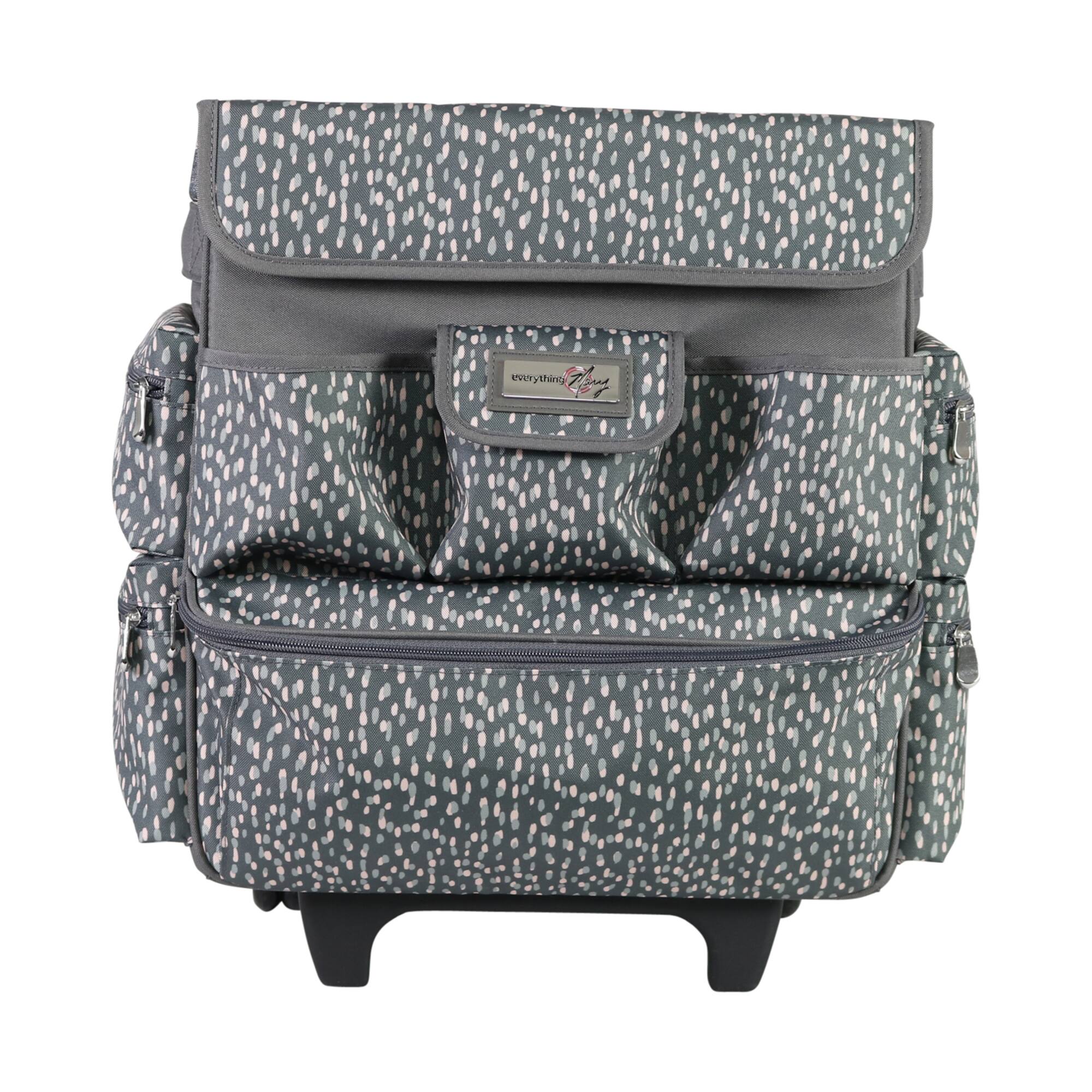 Everything Mary Gray & White Teacher Rolling Tote